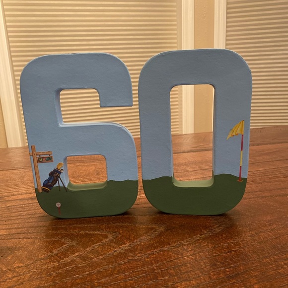 60th Golf Birthday Decor, Golf Themed 60 Birthday Numbers, Golf Party Decor - Picture 2 of 9